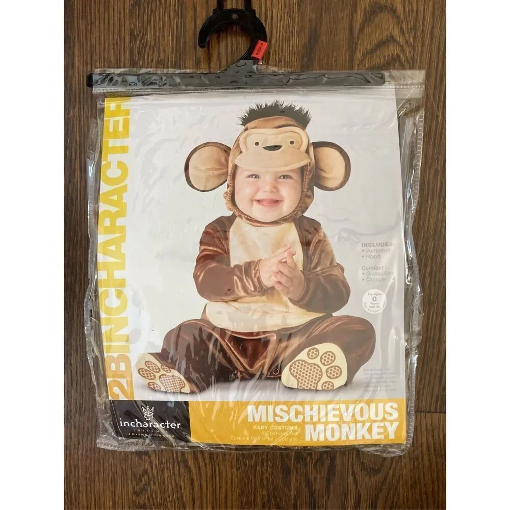 NEW InCharacter Infant Baby Mischievous Monkey Costume